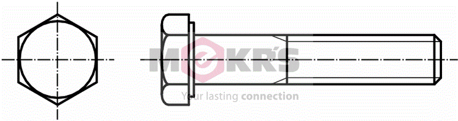 Hexagon head bolt; 5.8; M 16 x 130