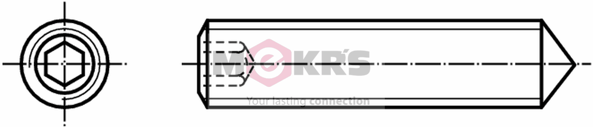 Hex.socket set screw, cone point  A2 M06x005