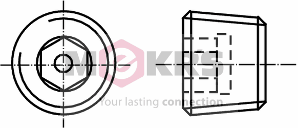 Hex.socket pipe plug with taper thread M16x1,50