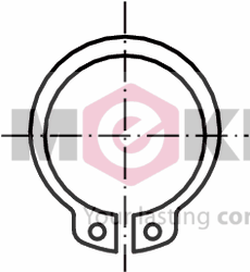 Retaining ring for shafts; steel;  15