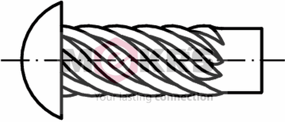 Hammerschrauben Typ U, mit Halbrundkopf, vernickelt 2,49x3,17