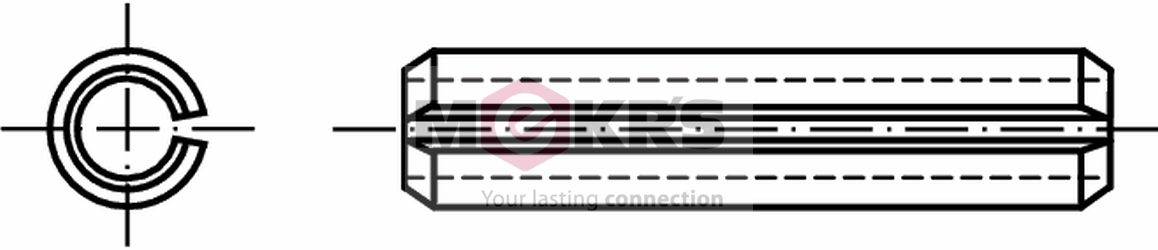 Spannstifte, geschlitzt, schwere Ausführung, 1,5x004